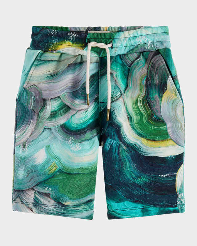 Boy's Abstract-Print Bermuda Shorts, Size 4-12